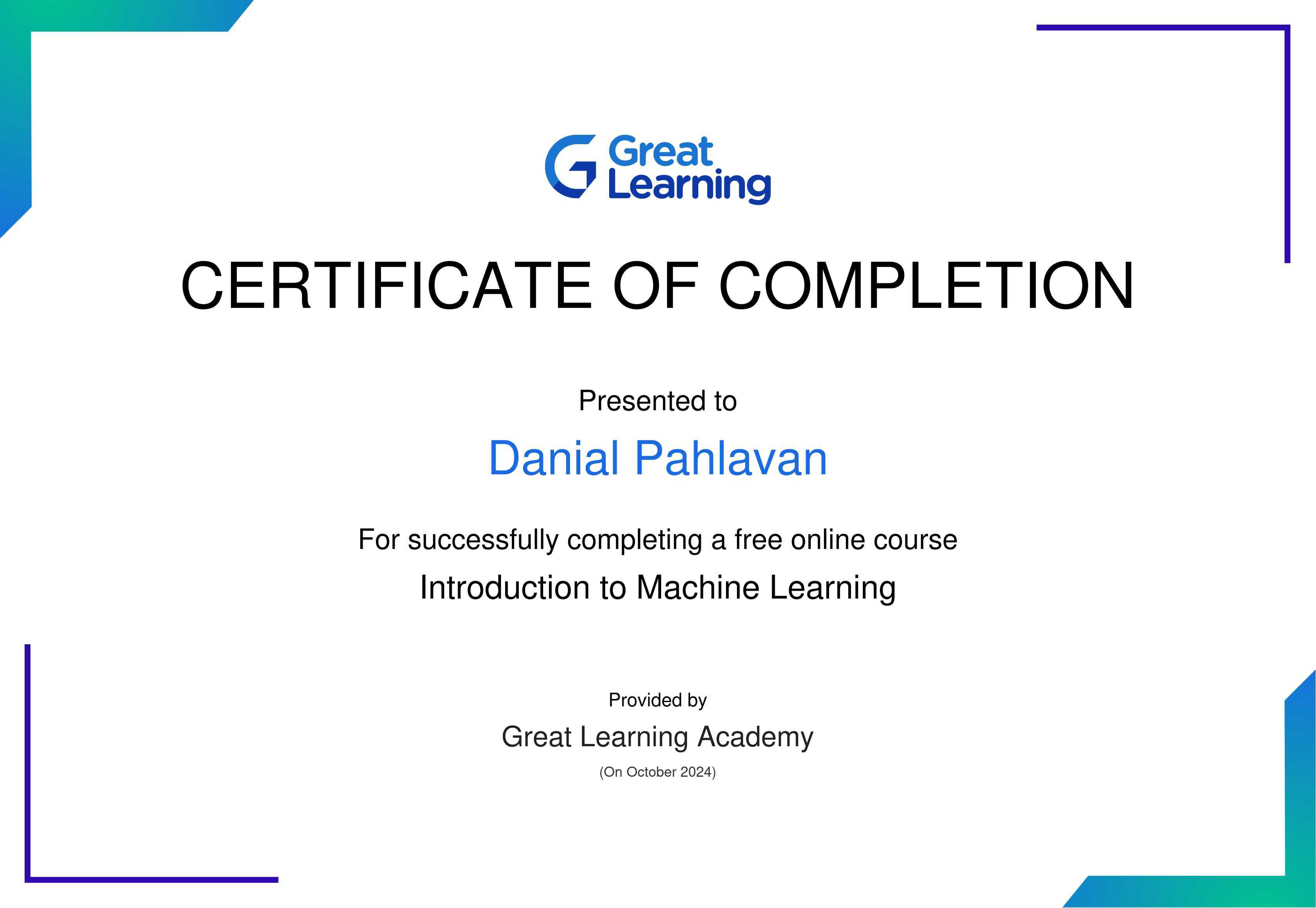 Introduction to Machine Learning